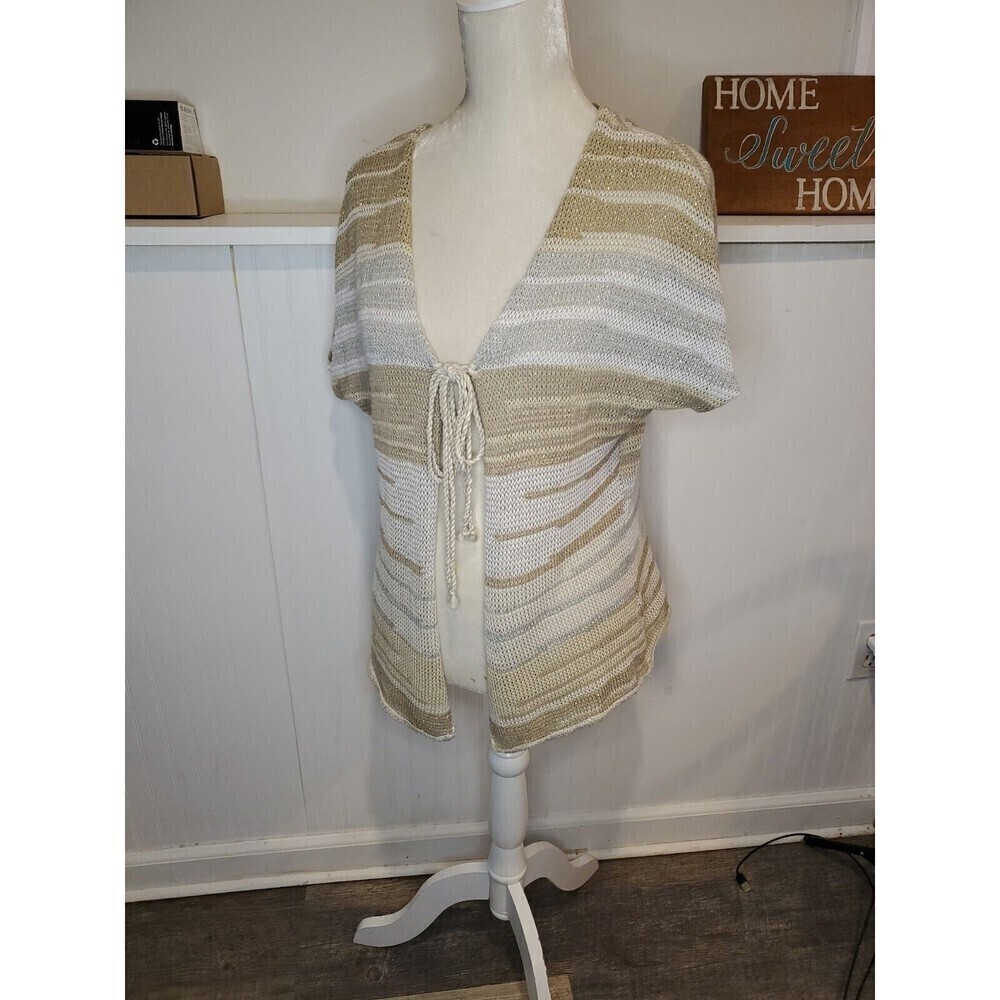 Anthropologie Cecilia Prado Womens Duster Sweater Kimono Metallic thread Open M